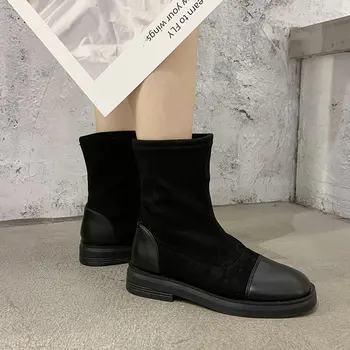 Urban Fashion Leather Suede Patchwork Ankle Boots Women Riding Bootie Equestrian Autumn Winter Vintage Korean British Style 2020 
Urban Fashion Leather Suede Patchwork Ankle Boots Women Riding Bootie Equestrian Autumn Winter Vintage Korean British Style 2020