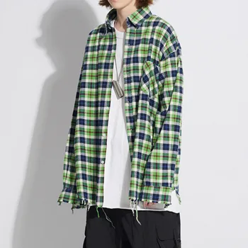 EWQ / men and women's wear Concise streetear 2020 spring new Personality Loose Green Yellow Long Sleeve Lattice Shirt 9Y1114
EWQ / men and women's wear Concise streetear 2020 spring new Personality Loose Green Yellow Long Sleeve Lattice Shirt 9Y1114