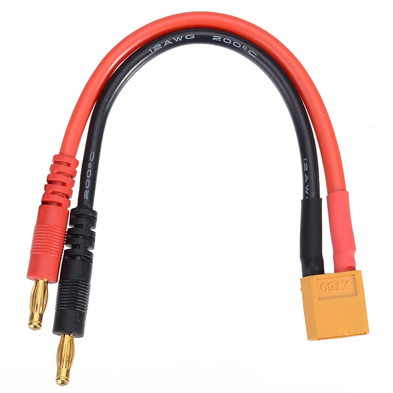 1pcs XT60 Male to 4mm Plug Connectors Line 12AWG/14AWG Charging Cable 15cm/30cm Lithium Battery Balance Charging Adapter Line