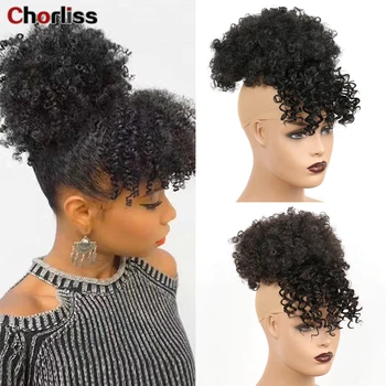 Drawstring Kinky Curly High Puff With Bangs African American Women Short Wrap Clip Synthetic Hair Ponytail With Bangs
Drawstring Kinky Curly High Puff With Bangs African American Women Short Wrap Clip Synthetic Hair Ponytail With Bangs