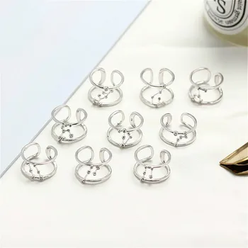 925 Sterling Silver Rings For Women Twelve Constellation Zircon Femme Open Ring Simple Gift Party Fashion Fine Jewelry 925-969
925 Sterling Silver Rings For Women Twelve Constellation Zircon Femme Open Ring Simple Gift Party Fashion Fine Jewelry 925-969
