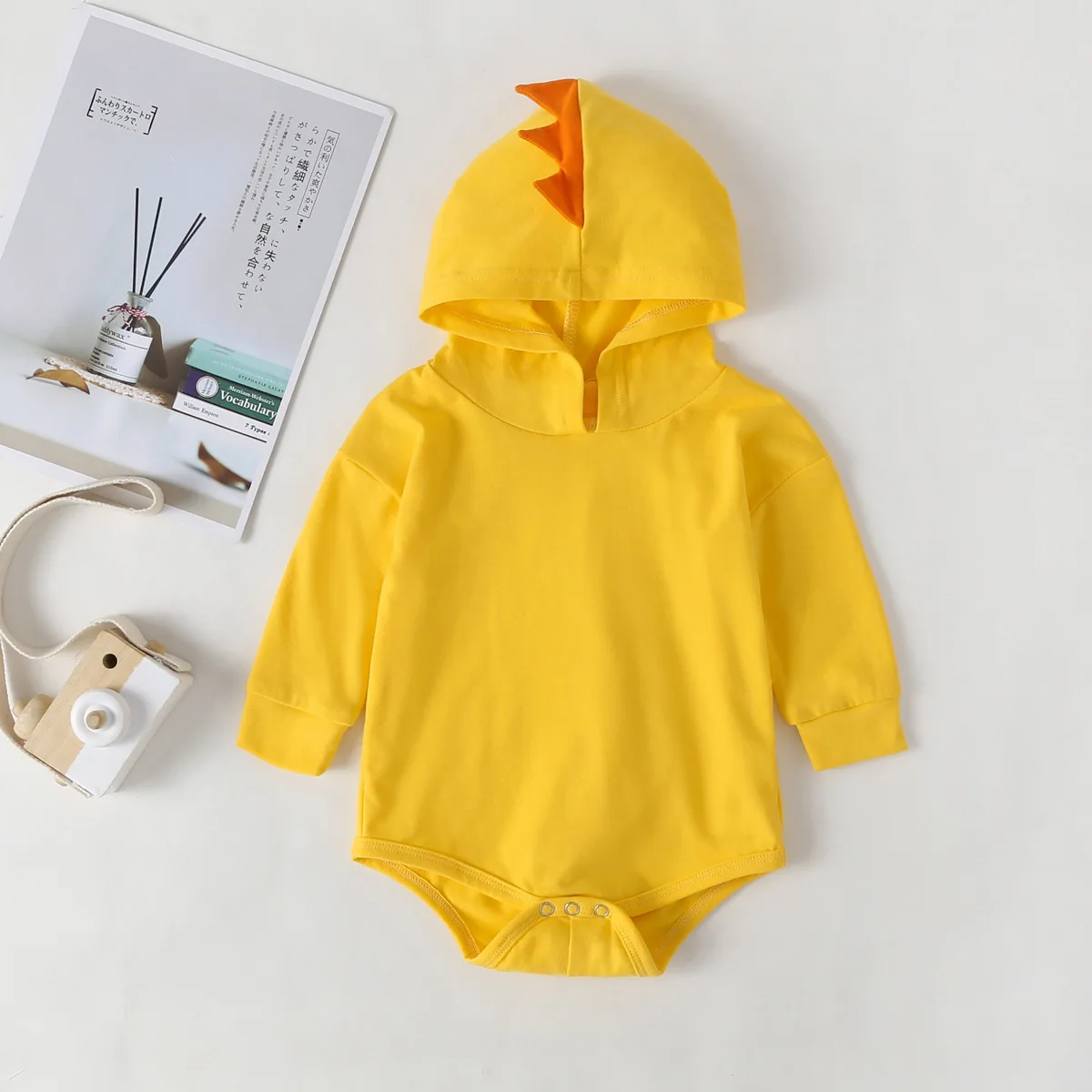 INS Hot Selling 2019 Autumn And Winter New Style Hot Sales Yellow Hooded Dinosaur Creative Romper 
INS Hot Selling 2019 Autumn And Winter New Style Hot Sales Yellow Hooded Dinosaur Creative Romper