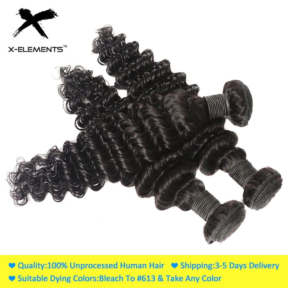 X-Elements Deep Wave Human Hair Bundles Natural Color Indian Hair Weave Extensions Non Remy Hair 3/4 Hair Bundles Deals
X-Elements Deep Wave Human Hair Bundles Natural Color Indian Hair Weave Extensions Non Remy Hair 3/4 Hair Bundles Deals