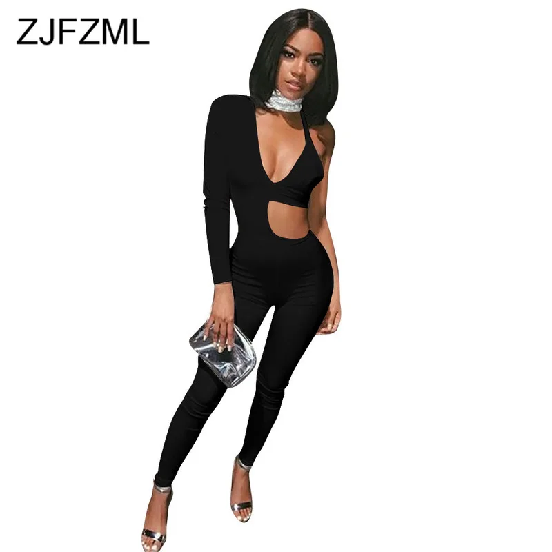 Sexy One Shoulder Hollow Out Skinny Overall for Women Deep V Neck Bodycon Club Party Jumpsuits Solid One Piece Bandage Playsuit
Sexy One Shoulder Hollow Out Skinny Overall for Women Deep V Neck Bodycon Club Party Jumpsuits Solid One Piece Bandage Playsuit