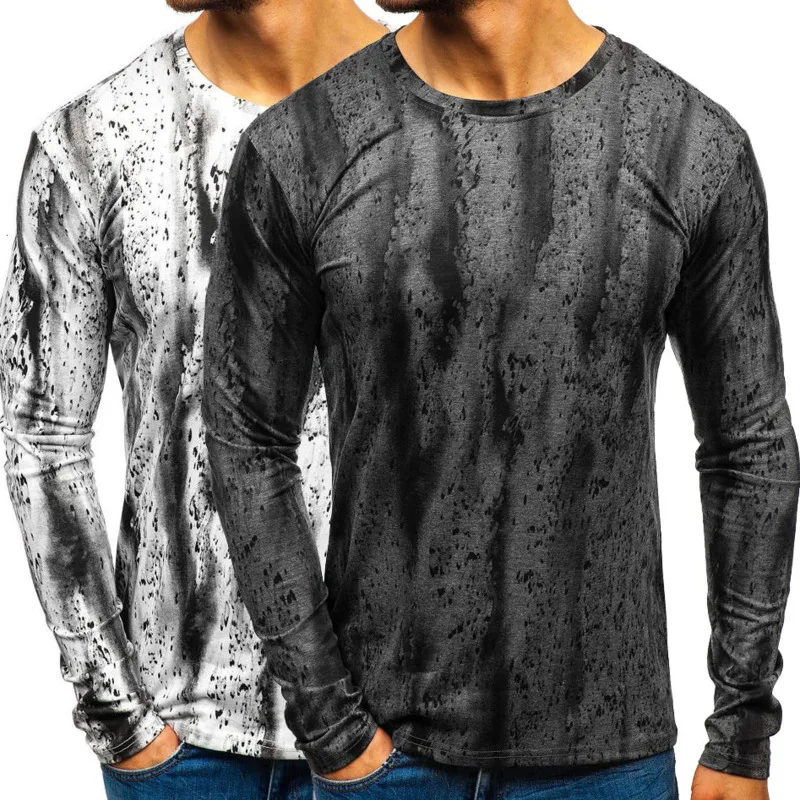 European Size New T Shirt Men's Fashion Black Ink Printing Trend Long Sleeve T-shirt Tops Free Shipping
European Size New T Shirt Men's Fashion Black Ink Printing Trend Long Sleeve T-shirt Tops Free Shipping