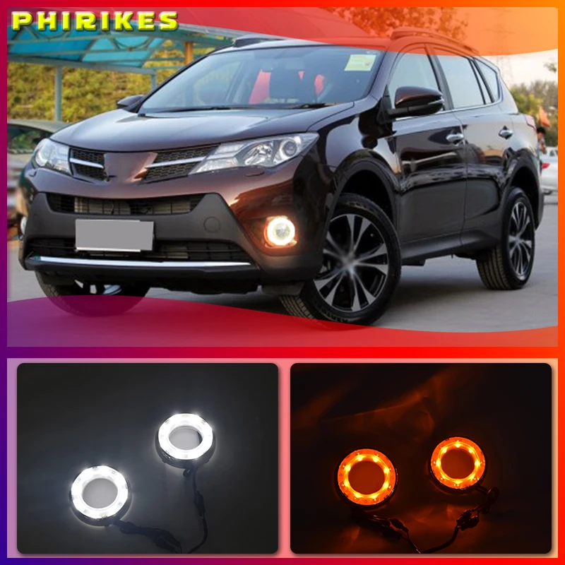 Светодиодные дневные ходовые огни с отверстием для противотуманной фары Toyota RAV4