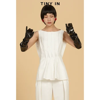 SuperAen Pleated Sleeveless Women Shirts White Waist Hugging Slim Cotton O Neck Womens Tops and Blouses
SuperAen Pleated Sleeveless Women Shirts White Waist Hugging Slim Cotton O Neck Womens Tops and Blouses