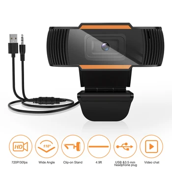 720P USB Web Cam Webcam HD Adjustable Autofocus 12MP PC Camera Video Web Cam Built-in Mic for Desktop Laptop Skype
720P USB Web Cam Webcam HD Adjustable Autofocus 12MP PC Camera Video Web Cam Built-in Mic for Desktop Laptop Skype