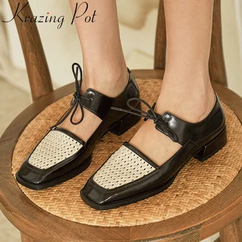 Krazing pot genuine leather horsehair Leopard med heels women pumps office lady lace up sweet shallow dating spring shoes L34
Krazing pot genuine leather horsehair Leopard med heels women pumps office lady lace up sweet shallow dating spring shoes L34