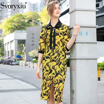 Svoryxiu Runway Designer Summer Party Sexy Split Dresses Women's Fashion Half Sleeve Golden Pattern Print Plus Size Silk Dress
Svoryxiu Runway Designer Summer Party Sexy Split Dresses Women's Fashion Half Sleeve Golden Pattern Print Plus Size Silk Dress