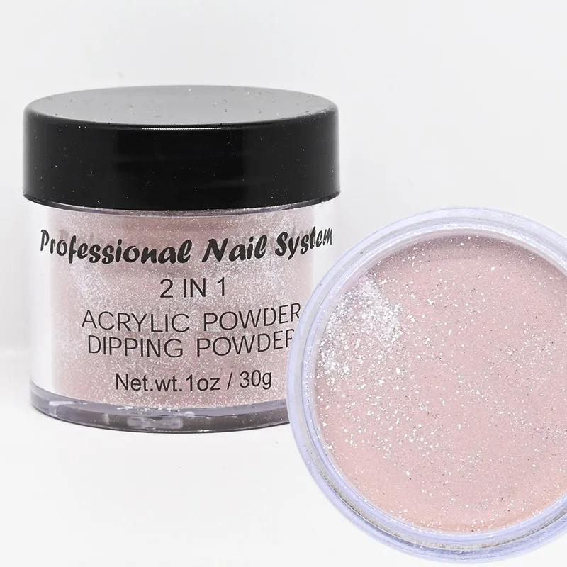 Description Picture 6 of item1Oz Dipping &Acrylic Powder 2in1 French Manicure Dust Professional Nude Glitter Acrylic Nail Dust for Extend/Sculpture/Build Nai