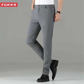 FGKKS Brand Men Casual Pants Thin Section Trend Men's Solid Color Trousers Male Elastic Force Straight Slim Flax Pants
FGKKS Brand Men Casual Pants Thin Section Trend Men's Solid Color Trousers Male Elastic Force Straight Slim Flax Pants