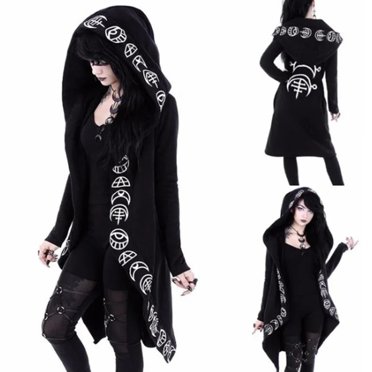 Women Black Hooded Sweatshirt Hoodies Women's Punk Style Moon Print Long-sleeve Sweatshirt Long Zip-up Hoodies S-5XL
Women Black Hooded Sweatshirt Hoodies Women's Punk Style Moon Print Long-sleeve Sweatshirt Long Zip-up Hoodies S-5XL