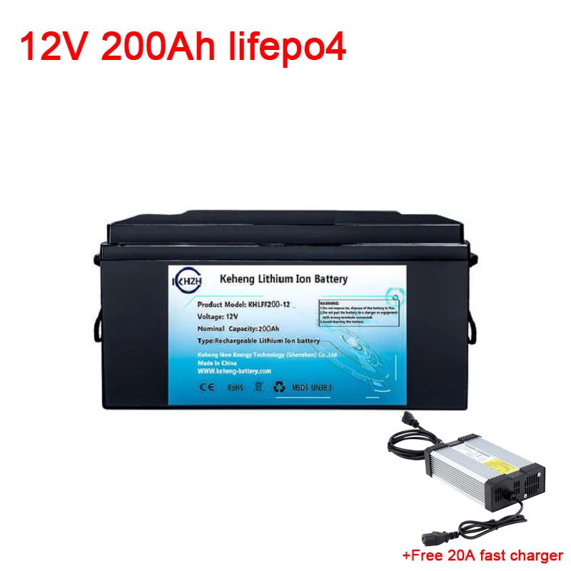 Sealed rechargeable deep cycle LiFePO4 12V 200ah lithium iron phosphate battery pack for solar system and RV + 20A charger
Sealed rechargeable deep cycle LiFePO4 12V 200ah lithium iron phosphate battery pack for solar system and RV + 20A charger