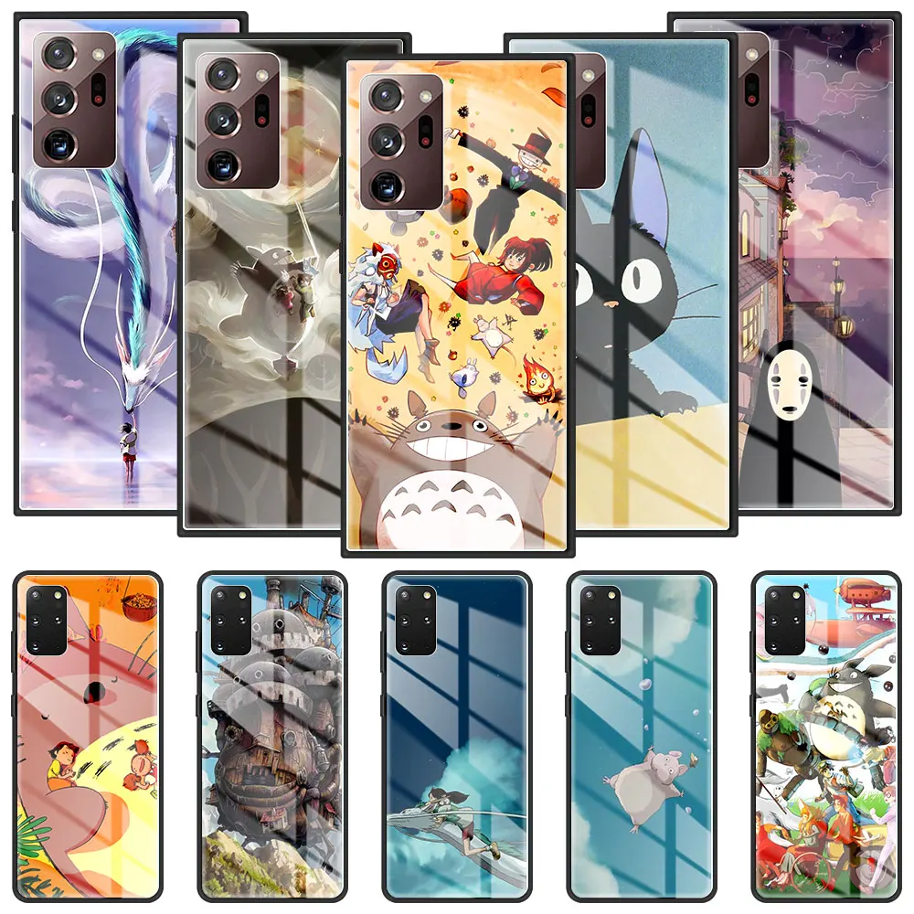 Чехол для Samsung Galaxy S20 FE S21 S10 S9 Note 20 Ultra 10 Plus 9 закаленное стекло чехол студии Ghibli Spirited