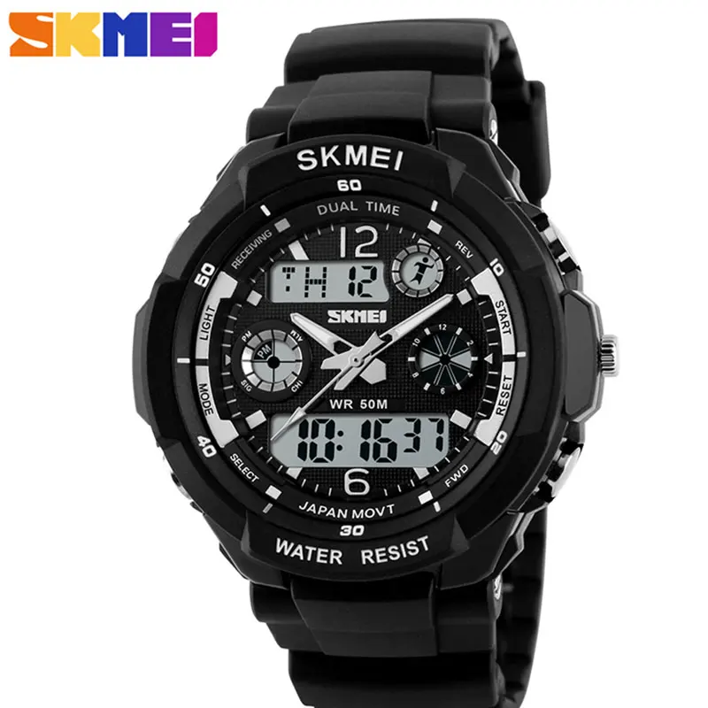 

SKMEI Sports Watches Men Dual Display Wristwatches Chronograph 50M Waterproof Alarm Calendar Back Light Wristwatch 0931