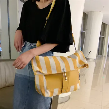 New Color Striped Simple Canvas Bag Fashion Shoulder Messenger Large Capacity Multifunctional Casual Bag 
New Color Striped Simple Canvas Bag Fashion Shoulder Messenger Large Capacity Multifunctional Casual Bag
