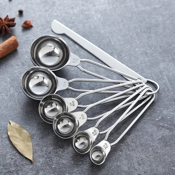 6Pcs/Set Scale Spoons Measuring Milk Powder Measuring Baking Kitchen Utensils Multifunction Thickening SUS 304 Stainless Steel
6Pcs/Set Scale Spoons Measuring Milk Powder Measuring Baking Kitchen Utensils Multifunction Thickening SUS 304 Stainless Steel