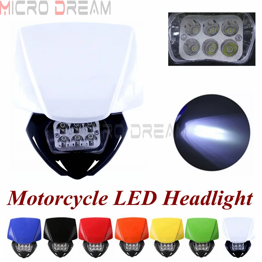 Universal Enduro Motorcycle LED Headlight Motocross Head Lamp Lighting Headlamp Mask for Suzuki DR DRZ RM Yamaha TTR WRF 250 450
Universal Enduro Motorcycle LED Headlight Motocross Head Lamp Lighting Headlamp Mask for Suzuki DR DRZ RM Yamaha TTR WRF 250 450