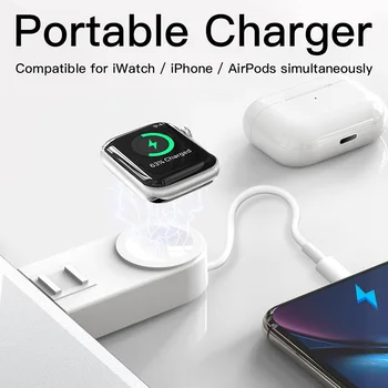 New Portable 2 In 1 Wireless Charger For Apple Watch 5 4 3 Free Angle Adjustable USB Cable Charger For Iphone Airpods Pro
New Portable 2 In 1 Wireless Charger For Apple Watch 5 4 3 Free Angle Adjustable USB Cable Charger For Iphone Airpods Pro
