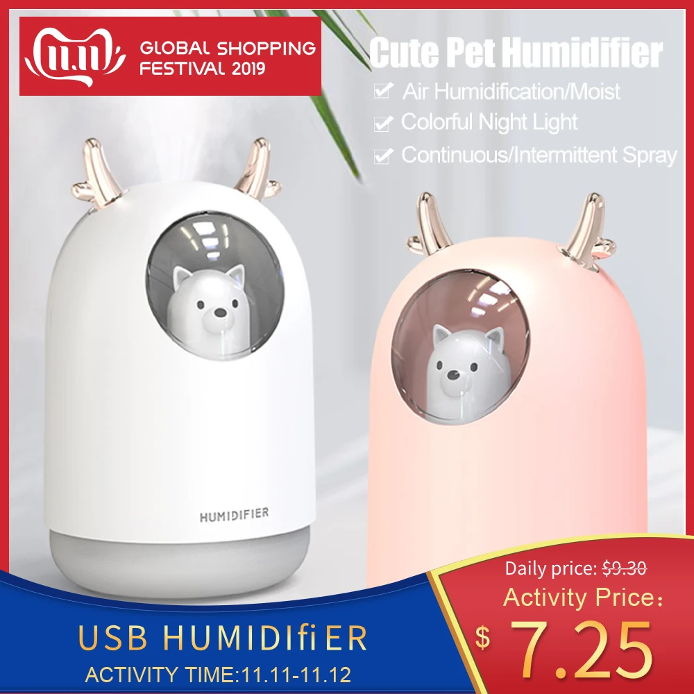 USB Humidifier Aroma Diffuser 300ML Cute Ultrasonic Oil Diffuser Portable Mini Essential Oil Diffuser With Multicolor Night Ligh
USB Humidifier Aroma Diffuser 300ML Cute Ultrasonic Oil Diffuser Portable Mini Essential Oil Diffuser With Multicolor Night Ligh