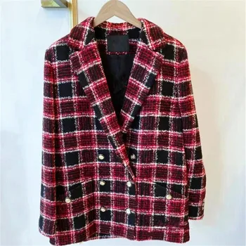 2020 New Women Tweed Patchwork Plaid Slim Fit Triple Breasted Notched OL Blazer Jacket Lady Casual Long Sleeve Coat
2020 New Women Tweed Patchwork Plaid Slim Fit Triple Breasted Notched OL Blazer Jacket Lady Casual Long Sleeve Coat