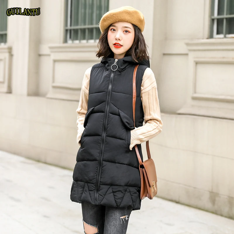 Guilantu 2019 Autumn Winter Hooded Sleeveless Waistcoat Women Cotton Padded Long Jacket Vest Coat Female Plus Size Vest
Guilantu 2019 Autumn Winter Hooded Sleeveless Waistcoat Women Cotton Padded Long Jacket Vest Coat Female Plus Size Vest