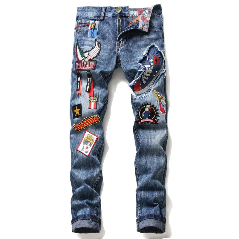 Men Jeans for Fall/winter New Straight Applique Slim-fit Mid-waist Men's Pants Fashion Trend Youth Streetwear Male Clothing
Men Jeans for Fall/winter New Straight Applique Slim-fit Mid-waist Men's Pants Fashion Trend Youth Streetwear Male Clothing