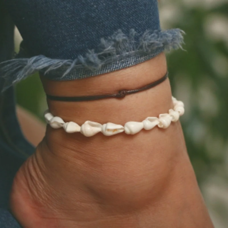 Fashion Retro Leather Rope Braided Conch Handmade Beaded Multi-layer Beach Wind Anklet Bohemian Ankle Foot Jewelry Wholesale
Fashion Retro Leather Rope Braided Conch Handmade Beaded Multi-layer Beach Wind Anklet Bohemian Ankle Foot Jewelry Wholesale