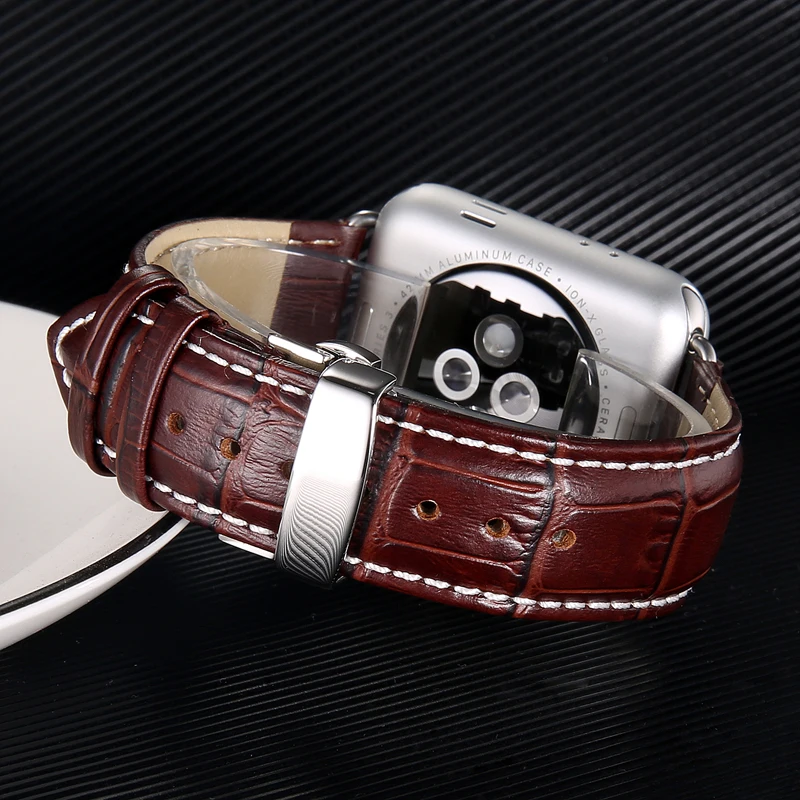Genuine Leather strap For Apple watch band 44 mm 40mm iWatch band 42mm 38mm Crocodile bracelet correa for Apple watch 5 4 3 6 Genuine Leather strap For Apple watch band 44 mm 40mm iWatch band 42mm 38mm Crocodile bracelet correa for Apple watch 5 4 3 6