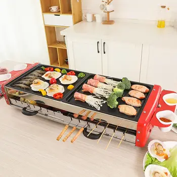 Electric Grill Home Smokeless Barbecue Pan Double Layer Multi-function Indoor Grilled Lamb Kebab Non-stick Baking
Electric Grill Home Smokeless Barbecue Pan Double Layer Multi-function Indoor Grilled Lamb Kebab Non-stick Baking