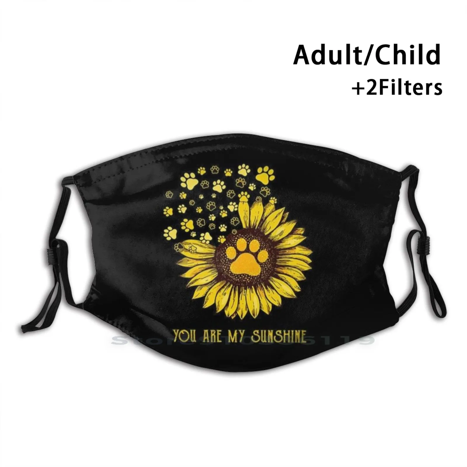 You Are My Sunshine Sunflower Dog Paw Print многоразовый Pm2.5 фильтр Сделай Сам маска для рта дети