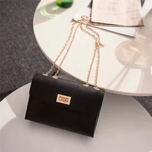 Bolsos de hombro para teléfono móvil con cadena de cuero PU de alta calidad 2019 bolso cuadrado pequeño Simple de moda británica(China)