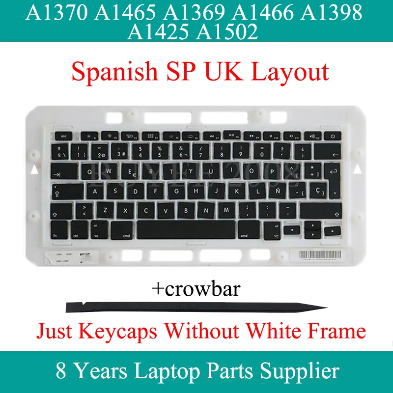 

Original A1466 A1398 A1425 A1502 SP EU UK Key Cap For Macbook Air Pro 13" 15" A1370 A1465 A1369 Spanish Keyboard Keycap Keys Cap