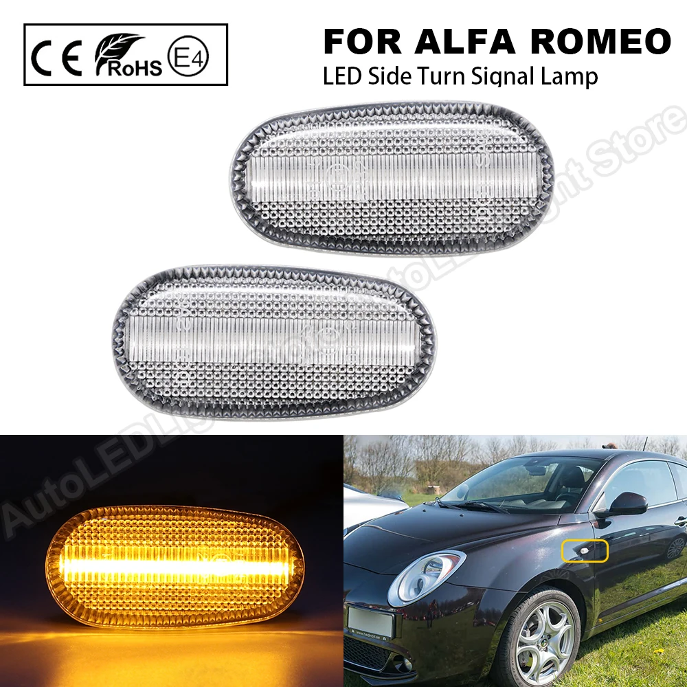 2Pcs Clear LED Side Marker Light Arrow Turn Signal Blinker Lamp Indicator For Alfa Romeo 147 GT MiTo FIAT Bravo II Hatchback 
2Pcs Clear LED Side Marker Light Arrow Turn Signal Blinker Lamp Indicator For Alfa Romeo 147 GT MiTo FIAT Bravo II Hatchback