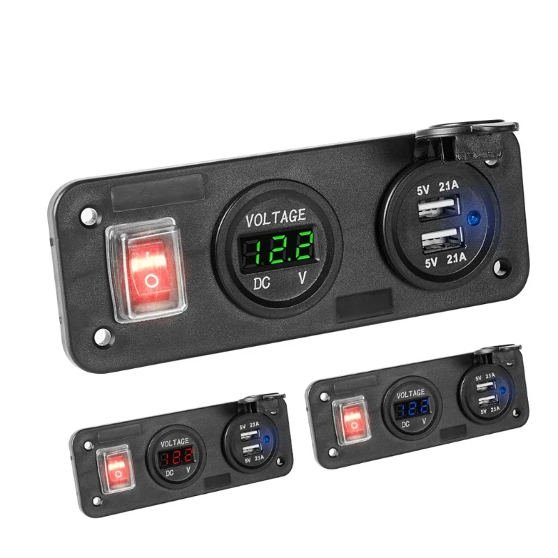 OOTDTY 4.2A Dual USB Charger LED Voltmeter With Switch Adapter Panel for Car Boat Truck
OOTDTY 4.2A Dual USB Charger LED Voltmeter With Switch Adapter Panel for Car Boat Truck