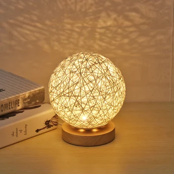 LED Night Light Lamp Chic Style With Hand-Knit Lampshade Wood Bedroom Energy Decorative Bedside Warm Soft Lamp 5.9 Inch 
LED Night Light Lamp Chic Style With Hand-Knit Lampshade Wood Bedroom Energy Decorative Bedside Warm Soft Lamp 5.9 Inch