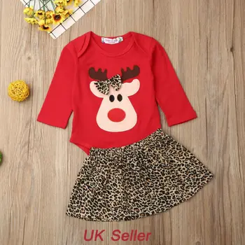 2Pcs Newborn Baby Girl My First Christmas Romper Leopard Skirt Outfit Clothes
2Pcs Newborn Baby Girl My First Christmas Romper Leopard Skirt Outfit Clothes