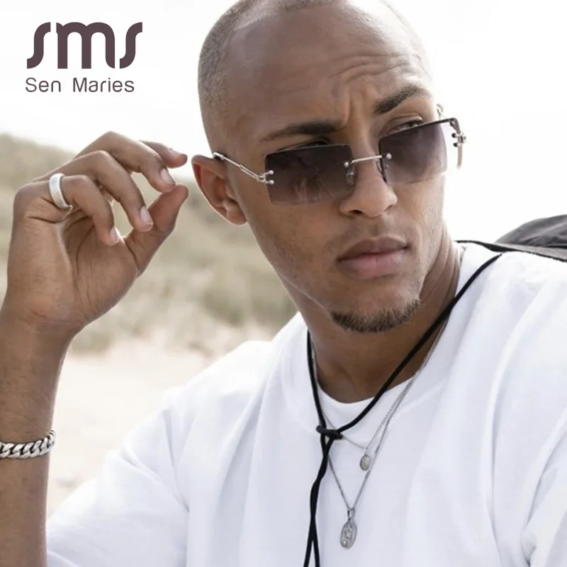 Small Rectangle Rimless Sunglasses Men Women Brand Designer Fashion Metal Square Sun Glasses Gray Female Summer Beach Eyewear
Small Rectangle Rimless Sunglasses Men Women Brand Designer Fashion Metal Square Sun Glasses Gray Female Summer Beach Eyewear