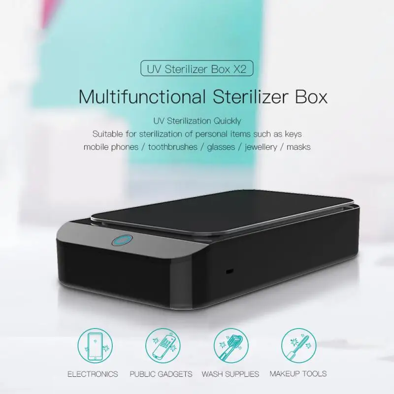 Multi-use Wireless Charger multifunctional sterilization box Portable Disinfectant for UV Smartphone for Smartphone Watches
Multi-use Wireless Charger multifunctional sterilization box Portable Disinfectant for UV Smartphone for Smartphone Watches