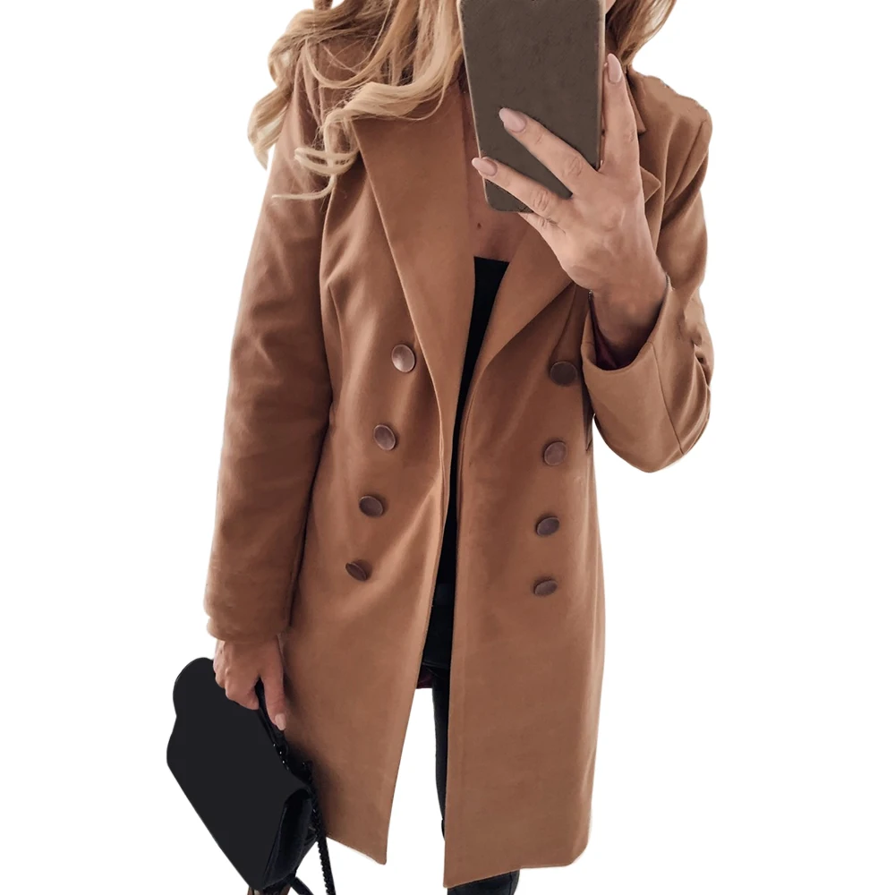 2019 Autumn Fashion Jacket Womens Solid Color Basic Essential Double-Breasted Coat Mid-Long Wool Blend Pea Coat Mujer
2019 Autumn Fashion Jacket Womens Solid Color Basic Essential Double-Breasted Coat Mid-Long Wool Blend Pea Coat Mujer