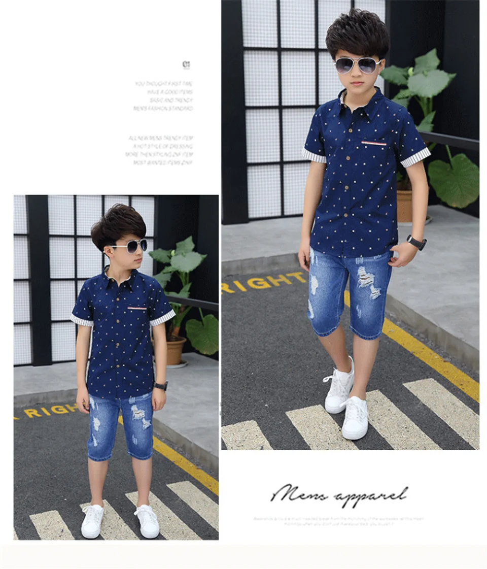 Boys Solid-Color Fashion Shirts