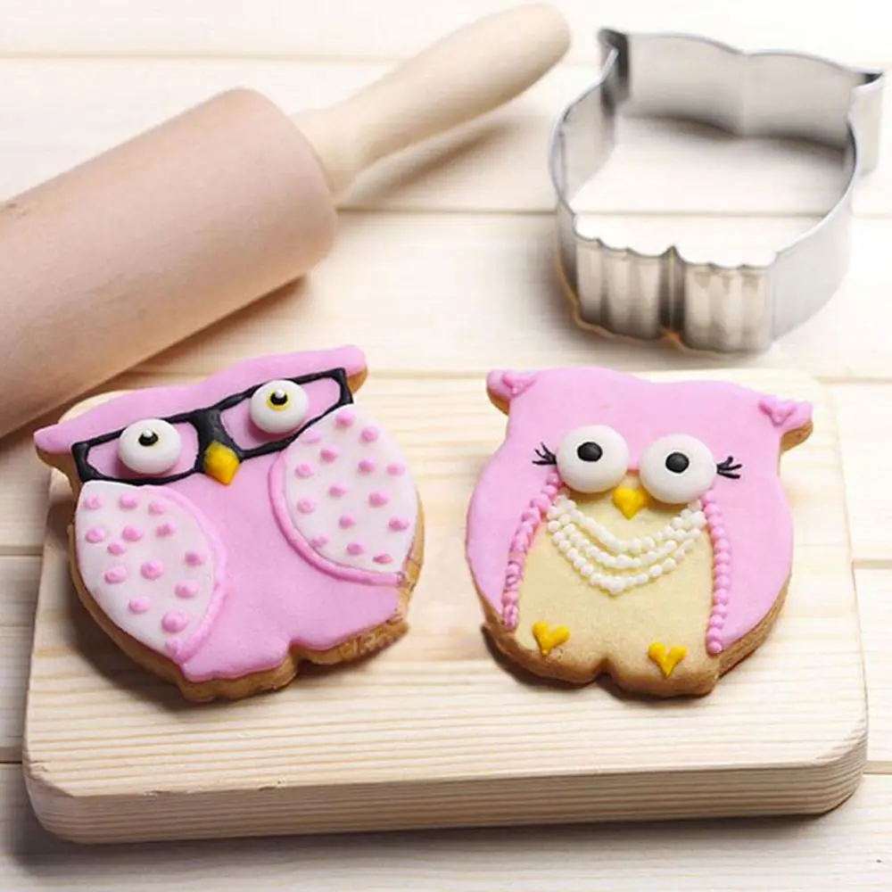 

1pcs 3D Owl Shape Biscuit Mold Cutter Gingerbread Cartoon Stainless Steel Cookie Moulds Bakeware Fondant Cake Decorating Tools
