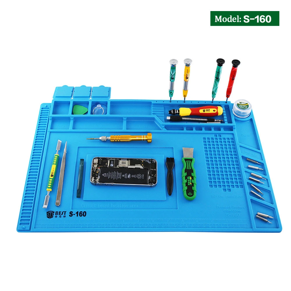 Heat Insulation Soldering Mat With Magnetic Repair Silicone Work Mat For Smart Mobile Phone Computer DIY Welding Repairing Tool
Heat Insulation Soldering Mat With Magnetic Repair Silicone Work Mat For Smart Mobile Phone Computer DIY Welding Repairing Tool
