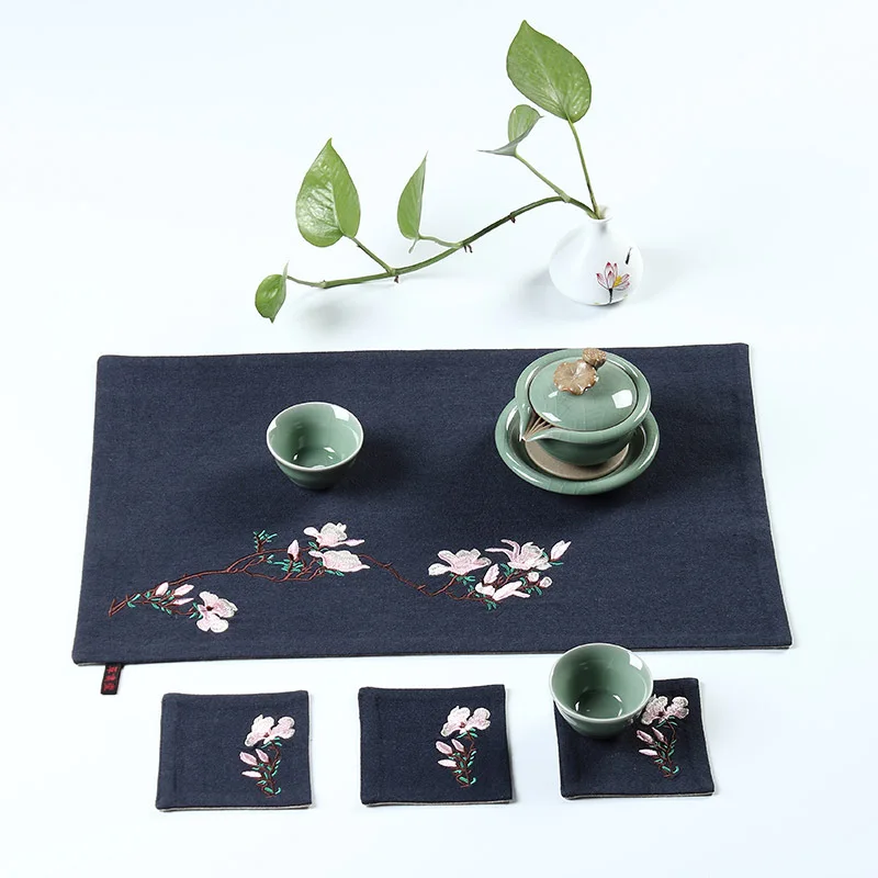See. Table Runner Cotton Linen Tea Table Chinese Style Embroidered Chinese-style Tea Mat Insulation Pad bei dian tao Group And C 
See. Table Runner Cotton Linen Tea Table Chinese Style Embroidered Chinese-style Tea Mat Insulation Pad bei dian tao Group And C