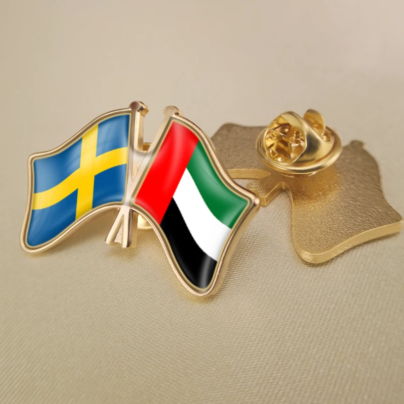 Sweden and United Arab Emirates Crossed Double Friendship Flags Lapel Pins Brooch Badges
Sweden and United Arab Emirates Crossed Double Friendship Flags Lapel Pins Brooch Badges