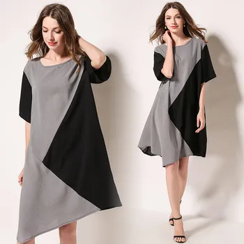 Simgent Color Block Dress New Summer Casual Loose A Line One Neck Bat Sleeve Plus Size Dress SG003274
Simgent Color Block Dress New Summer Casual Loose A Line One Neck Bat Sleeve Plus Size Dress SG003274