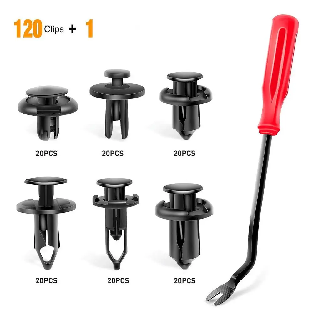 6 Size 121pcs Auto Fastener Clip Mixed Car Body Push Retainer Pin Rivet Bumper Door Trim Panel Retainer Fastener Kit
6 Size 121pcs Auto Fastener Clip Mixed Car Body Push Retainer Pin Rivet Bumper Door Trim Panel Retainer Fastener Kit