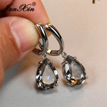 Unique Black Gray Crystal Hoop Earrings For Women Pear Cut Water Drop Zircon Wedding Earrings White Gold Mother Ear Jewelry Gift
Unique Black Gray Crystal Hoop Earrings For Women Pear Cut Water Drop Zircon Wedding Earrings White Gold Mother Ear Jewelry Gift