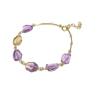 Lii Ji Natural Stone Real Ametrine Irregular Facted Beads American 14K Gold Filled Bracelet Handmade Jewelry 17-19.8CM
Lii Ji Natural Stone Real Ametrine Irregular Facted Beads American 14K Gold Filled Bracelet Handmade Jewelry 17-19.8CM